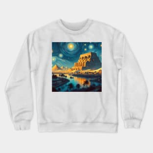 Egypt, in the style of Vincent van Gogh's Starry Night Crewneck Sweatshirt